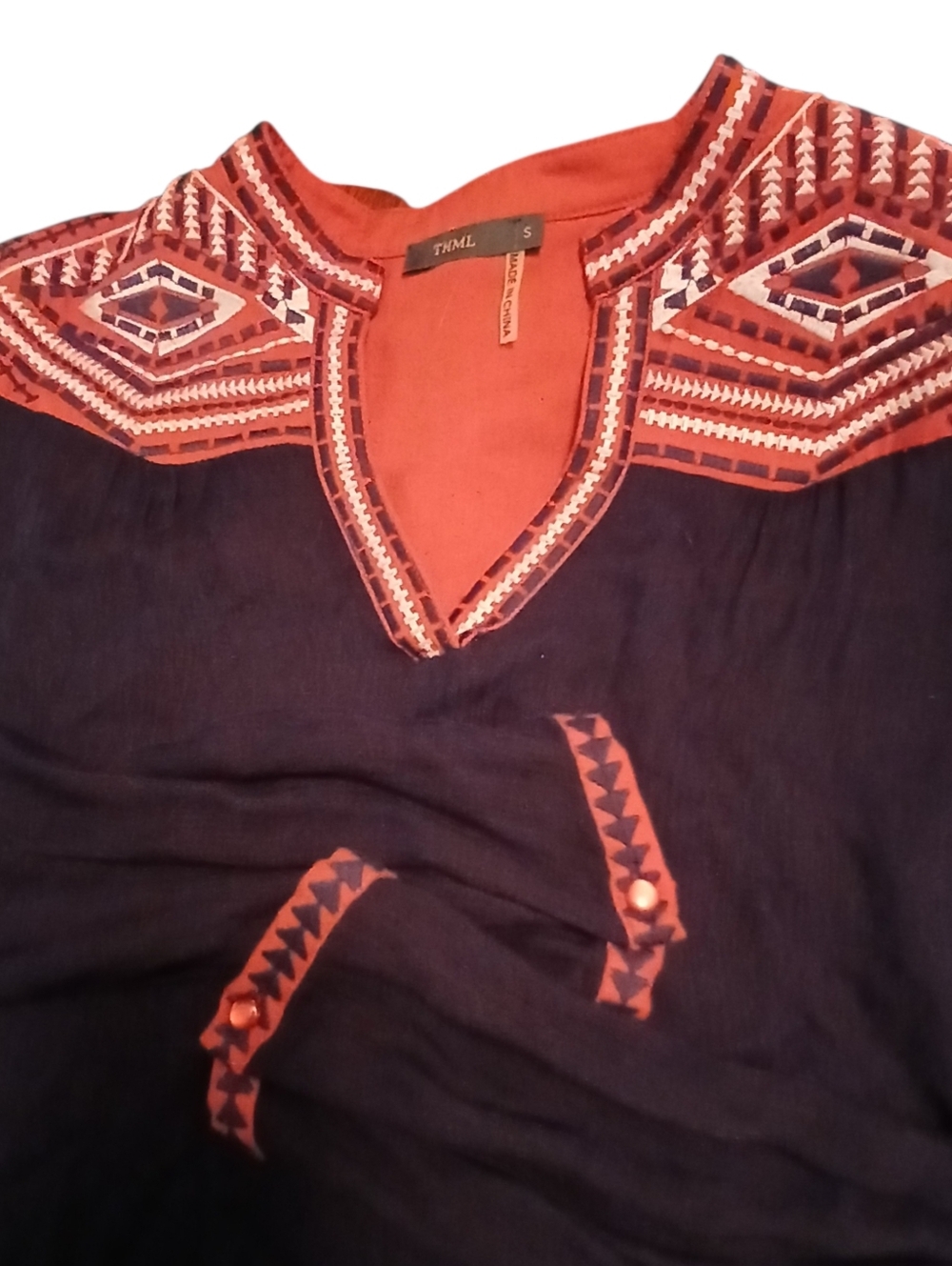 THML Embroidered Tunic Long Sleeves Size Small - Picture 6 of 9